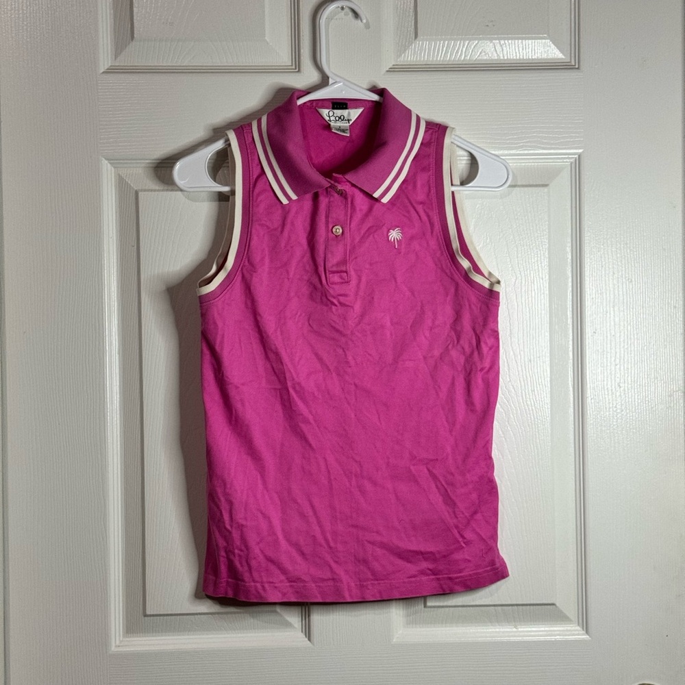 Pink Sleeveless Kids Polo Shirt